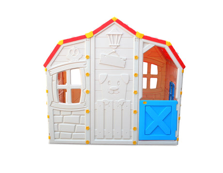 Costzon Playhouse, Cottage Playset w/Windows, Doors & Roof, Indoor Outdoor Playhouse for Kids Costzon