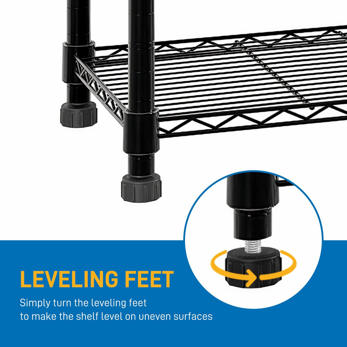 L Shaped Storage Shelves 1500LBS Standing Shelf Units NSF Wire Corner Shelving 5 Tier Metal Organizer Rack Adjustable Heavy Duty Garage Shelf for Kitchen Bathroom Warehouse Pantry Closet Utility Rack WZONICE98