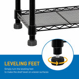 WISLAS 4 Tier Storage Racks Shelving, Heavy Steel Pantry Shelves, Adjustable Wire Shelving Rack, Suitable for Garage, Kitchen, Bathroom, Office, 16" W x 12" D x 50" H, Black WISLAS