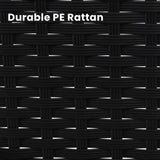 Murago 3 Pieces Wicker Patio Bistro Sets, Rattan Conversation Set with Coffee Table, for Balcony, Porch, Garden, Yard, Poolside, Black Frame with Beige Cushion Murago