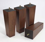 WEKIS Solid Wooden Furniture Legs 10 Inch, Natural Wood Mid Century Brown Square Legs Furniture Replacements Feet for Couch Legs, Sofa Legs, Cabinet Legs, Bench Legs, Bed Legs, Set of 4 WEKIS