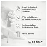 Prepac Astrid Simplistic 6-Drawer Tall Dresser for Bedroom, Functional Chest of Drawers with Acrylic Knobs, 16.5"D x 19.75"W x 50"H, White Prepac