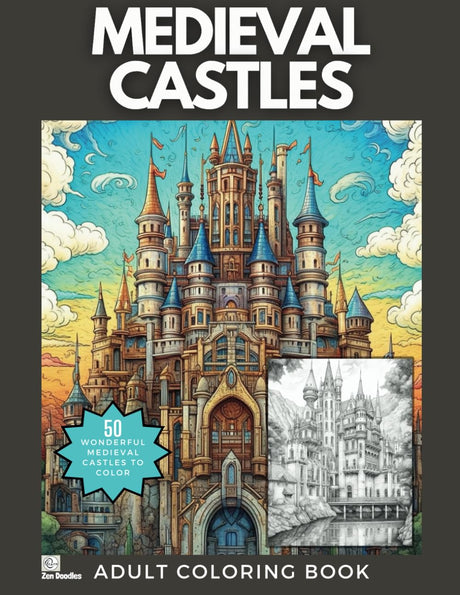 Amazing Medieval Castles: Marvel at the Castle Architecture in this Coloring Book for Adults and Teens Majosta