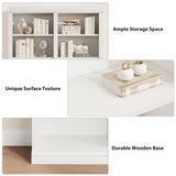 Garvee 74.5" Tall Bookshelf with Double Storage, 6-Tier Large Bookshelf, Double Wide Bookshelves w/ 12 Cubbies, Wide Freestanding Bookcases for Livingroom Office Library (White, 74.5"H*46.1"W*12.4"D) Garvee