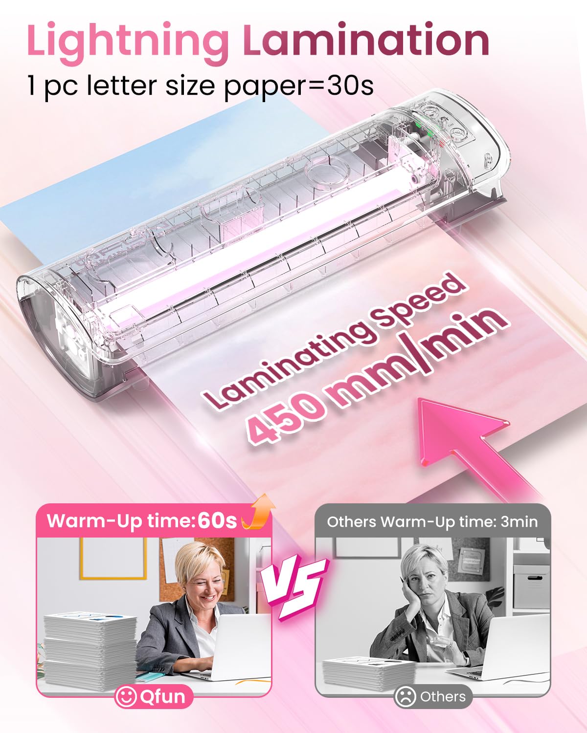 Laminator Machine Thermal Laminating Machine with Sheets 11x17 Personal Laminator for Teachers, 13 Inch Lamination Machine 60S Warm Up Office Presentation laminators, A3 Portable Paper Laminate Kit Qfun