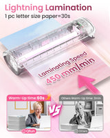 Laminator Machine Thermal Laminating Machine with Sheets 11x17 Personal Laminator for Teachers, 13 Inch Lamination Machine 60S Warm Up Office Presentation laminators, A3 Portable Paper Laminate Kit Qfun