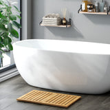 Waterproof Bamboo Bath Mat for Shower, Foldable | Non-Slip | Heavy Duty, Wooden Bath Mat, Floor Mat and Doormat for Indoor Outdoor, 23.4in x 15.6in viewcare