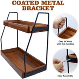 Acacia Bathroom Organizer Countertop 13.6 x 14 x 6.7 inches, 2-Tier Wood Counter Standing Rack, Countertop Storage Shelf for Organizing Bathroom Kitchen Office Desk Vanity Cosmetic Balcony Demigo