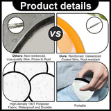 YEAHACLUB 20PCS Foldable Flying Disc Fans with Bags, 9.8'' DIY Handheld Black Egde Fabric Folding Fan for Outdoor Game Activities Birthday Party Favors Gifts, White YEAHACLUB