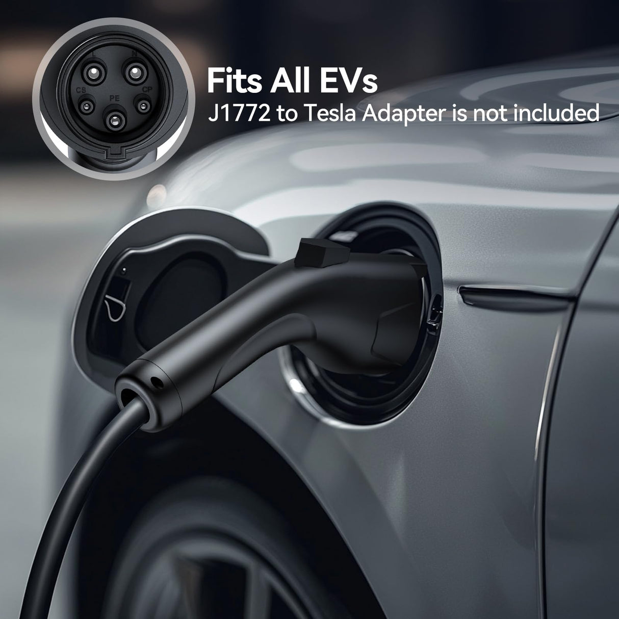 TECKNET EV Charger Level 1&2, 16A Electric Car Charger with NEMA 6-20 Plug, NEMA 5-15 Adapter, 25FT Cable, J1772 Electric Vehicle Charging Equipment Compatible with All EV Models TECKNET