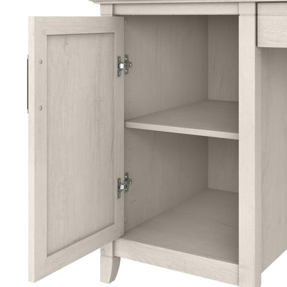 Bush Furniture Key West Computer Desk with Storage | Farmhouse PC Table for Home Office in Linen White Oak | 54W x 24D - WoodArtSupply