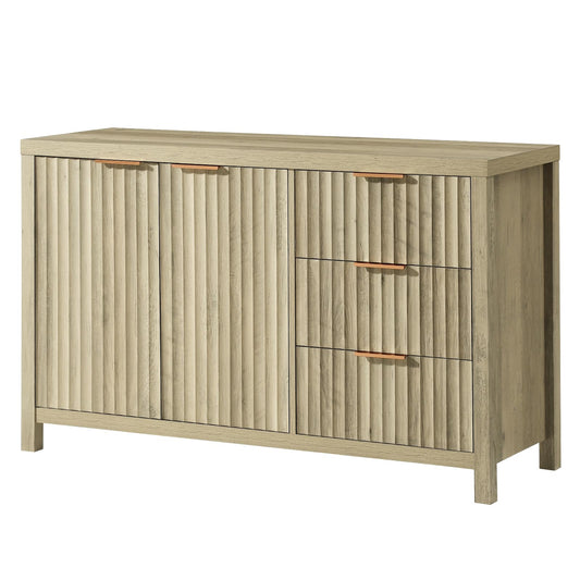 OAKHAM HOME Oxford Fluted Storage Cabinet Sideboard Large Buffet with Adjustable Shelves, Multifunctional Accent Cabinet Console Cabinet for Living Room - WoodArtSupply