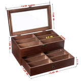 humberboat Sunglasses Storage Organizer, 12 Slots Wooden Lens Box Multiple Pairs Eyeglasses Case Sunglasses Case Holder Watches Jewelry Collection for Men Women Glasses humberboat
