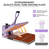 TLSols Heat Press 16x24 in, Manual Heat Press Machine for T Shirts, Swing Away T Shirt Pressing Machine for Garments Bag Textile Curtain Mousepad, with Slide-Out Base, Purple TLSols