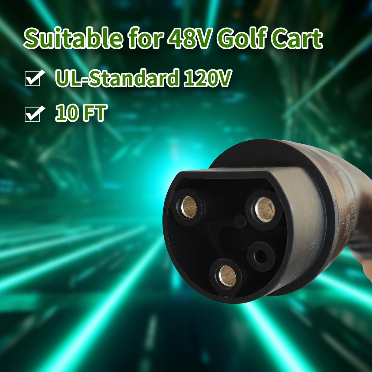 EVHIKING ICON EV Golf Cart Charger Power Cord Factory Replacement 120V Replaces OEM # 2.04.0620. EVHIKING