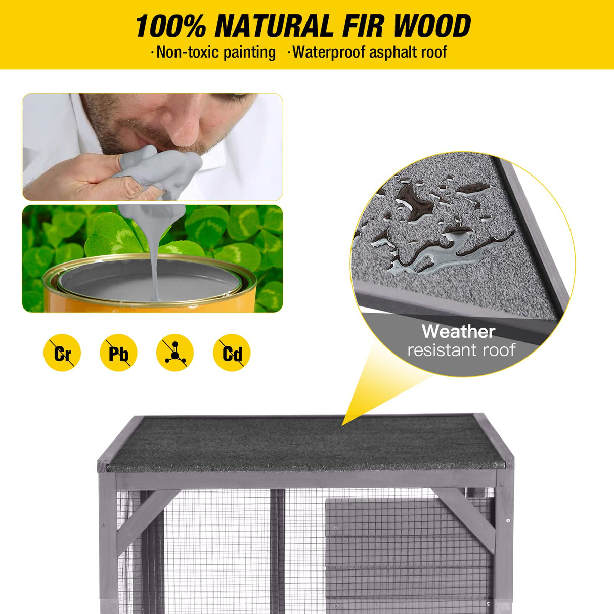 Aivituvin Cat House Outdoor Catio Cat Enclosures on Wheels70.9 Kitty House with Upgraded Resting Box,Waterproof Roof Aivituvin