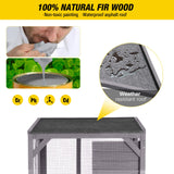 Aivituvin Cat House Outdoor Catio Cat Enclosures on Wheels70.9 Kitty House with Upgraded Resting Box,Waterproof Roof Aivituvin