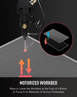OMTech 60W CO2 Laser Engraver, 28x20 Inch Laser Engraving Cutting Machine with Autolift 4 Way Pass Air Assist Water Pump, Commercial Laser Engraver Cutter for Wood Glass Leather More OMTech