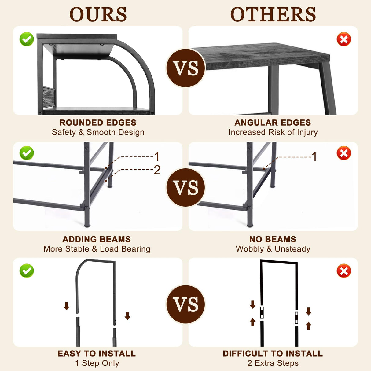 Jixlantuc Nightstand Bedside Table with Fabric Drawers Night Stand for Bedroom,End Table with Storage Shelves Side Tables Hallway, Entryway, Nursery Black Jixlantuc