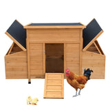 RUNVA Chicken Coop, Large Wooden Chicken Hutch with 6 Nesting Boxes, Outdoor Hen House,Small Animal Cages, Duck Houses RUNVA