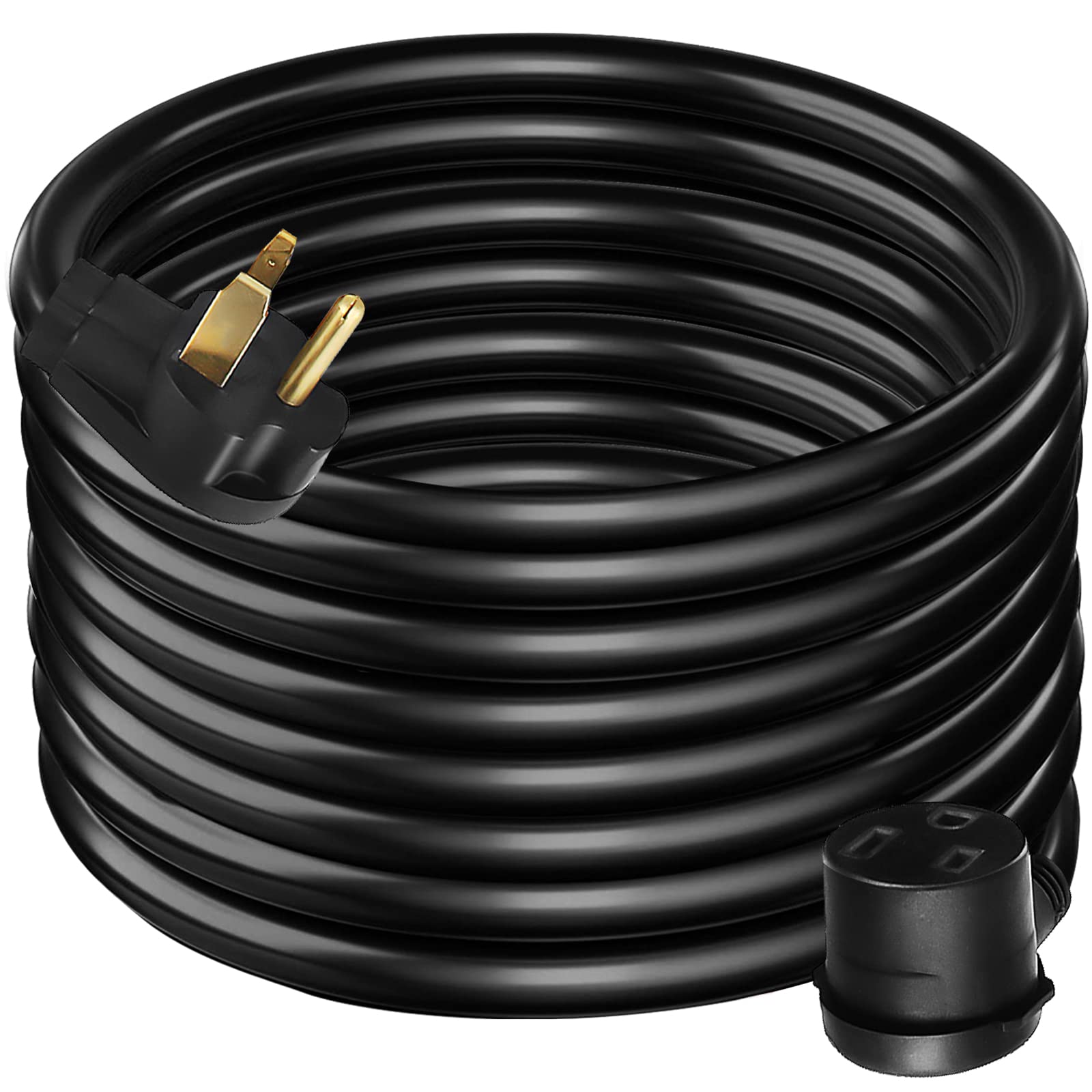 VEVOR Extension Cord, 50ft 250 Volt, 10 Gauge Heavy Duty Outdoor Welder Extension Cord with 10 Awg 3 Prong, 50 Amp Power Extension for Welding Machines, NEMA 6-50 Plug, ETL Approved, Black - WoodArtSupply