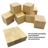 MUXGOA Wood Blocks for Crafts,2 Inch Unfinished Wooden Cubes Natural Wood Blocks for Crafts Making & DIY Projects & Decor(Pack of 9) MUXGOA