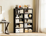 Casaottima 5-Tier Open Bookshelf and Bookcase, Floor Standing Display Storage Shelves for Living Room, Tall Book Shelf for Bedroom, Home Office, Dining Room, Black Casaottima