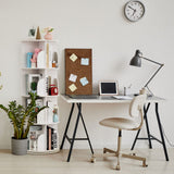 Roowest 4-Tier 360° Rotating White Bookshelf – Space-Saving Corner Bookcase Organizer Roowest