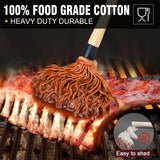 Walfos BBQ Mop Brushes for Sauce, Grilling Basting Mop Wooden Long Handle with 3 Heads, for Grilling, Barbecue, Smoking Steak (18") Walfos