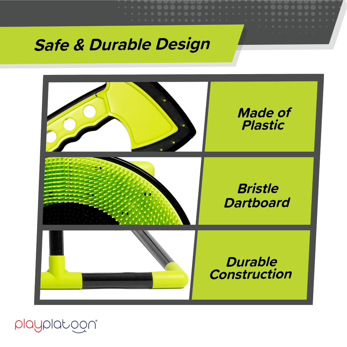 Play Platoon Kids Axe Throwing Game for Backyard, Axe Throwing Set for Adults & Kids, Includes 3 Plastic Hatchets, 3 Throwing Stars & 3 Darts with Bristle Dart Board for Indoor & Outdoor Fun Play Platoon