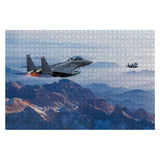 f 15 Eagle Fighter Jets Flying Above Mountains Aviation Military 1000 Piece Wooden Jigsaw Puzzle DIY Children Educational Puzzles Adult Decompression Gift Creative Games Toys Puzzles Home Decor Victoria Kay