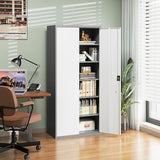 Letaya Metal Garage Storage Cabinets with Lock Door and Adjustable Shelves, Steel Tool Cabinets for Home,Office,Warehouse Organisieren (Gery White, 72" H) Letaya