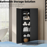 Guizeeopo Metal Storage Cabinet with 5 Adjustable Shelves, Garage Storage Cabinet with Doors and Shelves, File Cabinets for Home Office, Kitchen Pantry Cabinet, 71'H, Black Guizeeopo