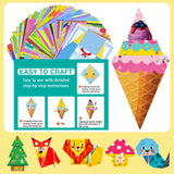 AluAbi Origami Kit for Kids, 144 Sheets Double Sided Origami Paper with Guiding Book, 72 Patterns Origami Set for Kids AluAbi