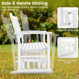Giantex White Outdoor Glider Bench Chair for Two – Stylish & Sturdy Rocking Loveseat with Smooth Gliding Motion Giantex
