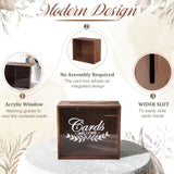 OurWarm Wooden Wedding Card Box with Slot, Money Gift Card Box for Wedding Reception, Rustic Envelope Card Box Storage for Party, Birthday, Graduation, Baby Shower, Honeymoon Funds, Wedding Gift OurWarm