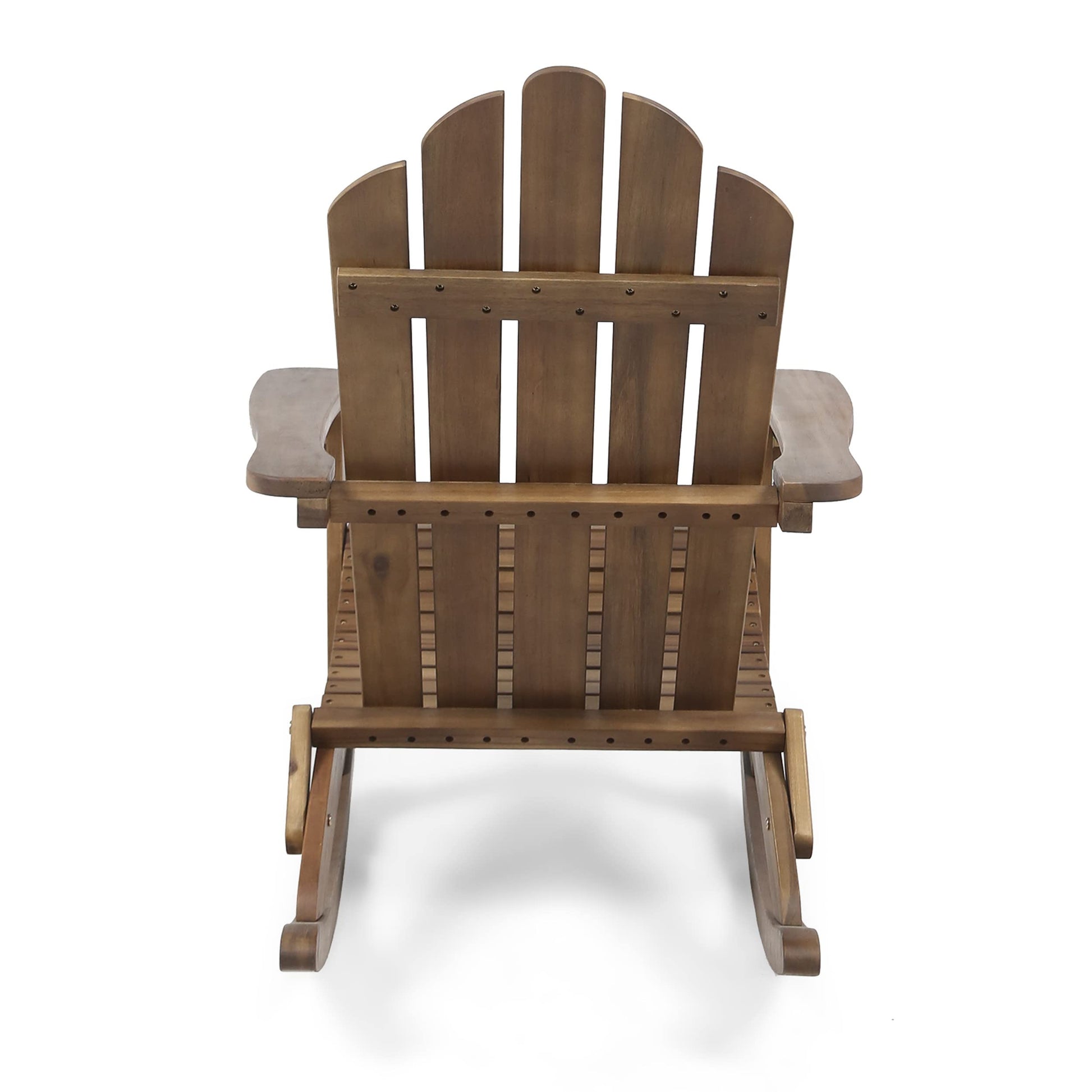 Christopher Knight Home Cara Outdoor Adirondack Acacia Wood Rocking Chair, Dark Brown Finish - WoodArtSupply