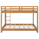 Harper & Bright Designs Queen Over Queen Bunk Bed with Guardrails, Wood Bunk Beds with Ladder, Bunk Bed Frame for Kids, Adults, Teens, Space-Saving, Solid Wood Structure, Natural Harper & Bright Designs