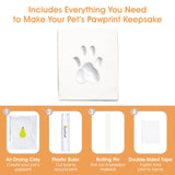 Pearhead Pet Paw Print Photo Frame With Clay Imprint Kit - Wooden Pet Paw Print Frame, DIY Memorial Keepsake for Cats and Dogs, No Mess Clay for Perfect Pawprints, Ideal Home Decor and Gift, Black Pearhead