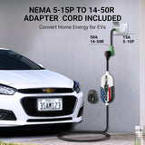 Tera Electric Vehicle Charger for Tesla: Level 1 & 2 J1772 EV Portable 32A 8A 110V 240V Wall Connector Dual Use ETL NEMA 14-50 & 5-15 Wi-Fi Enabled 25FT Cable with Holder P01 Tera