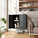 GREATMEET Metal Wall Cabinet, Wall Mounted Storage Cabinet for Garage Storage, Floating Cabinet with Doors and Adjustable Shelf, Steel Cabinet with Lock for Utility Room,Garage GREATMEET