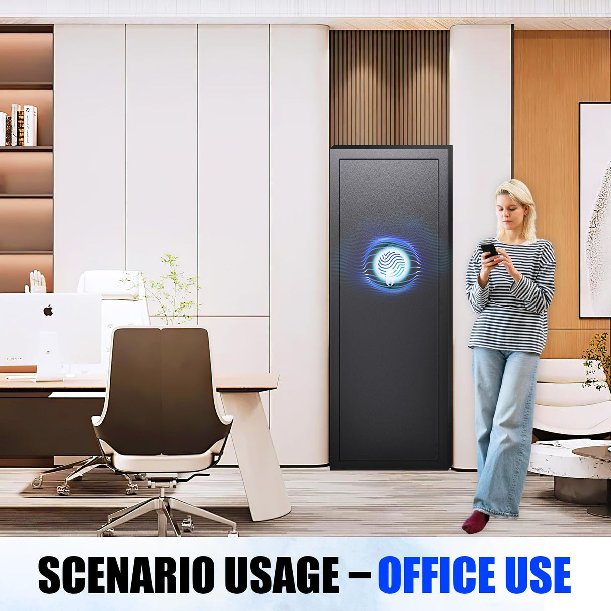 TXTDPL 14-18 Gun Safe,Gun Safe Biometric Fingerprint Fireproof,Quick Access Gun Cabinets for Rifles and Shotguns with Removable Shelves,Easy Assembly,Led Light (57" H X 17.7" W X15.7 D) TXTDPL