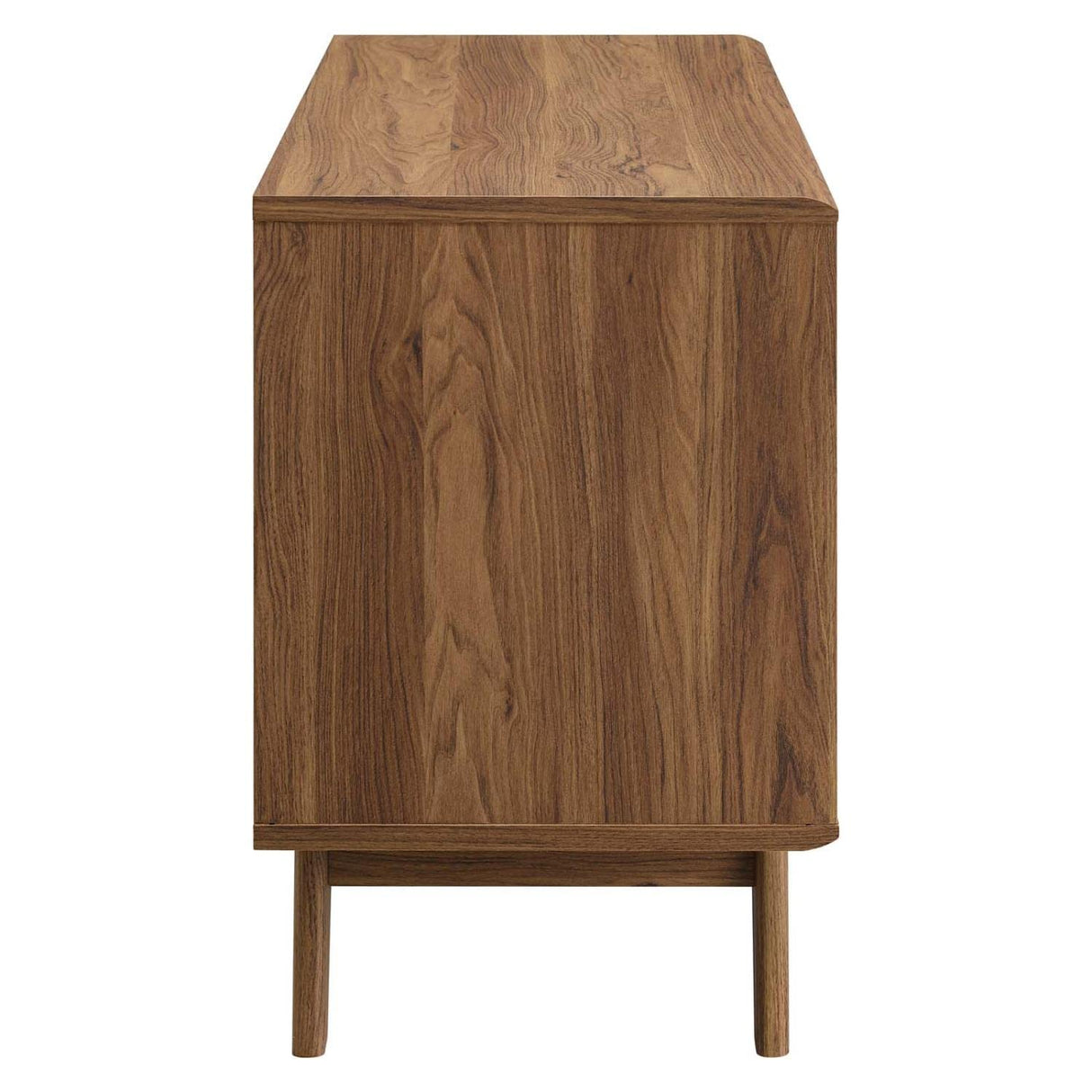 Modway Render Mid-Century Modern Vinyl Record Storage Display Cabinet, 37 Inch, Walnut Modway