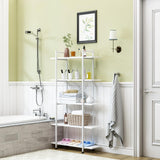 Azheruol 5-Tier Modern White Wooden Bookshelf - Versatile Open Storage Bookcase for Home Office and Study Azheruol