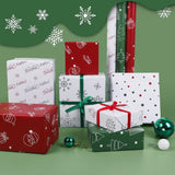 WRAP STORM Reversible Christmas Wrapping Paper – 3 Rolls (17" x 120") – Gift Wrap with 6 Holiday Designs: Santa, Trees, Snowflakes & Festive Dots WRAP STORM
