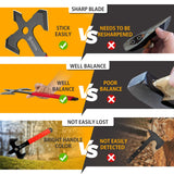 NedFoss Axe Throwing, 11.9" Full Tang Triple Edge Throwing Axe with Sheath TPE Rubber Handle, Axe Throwing Set 3 at Home Axe Throwing, Axe for Throwing for Gifts NedFoss