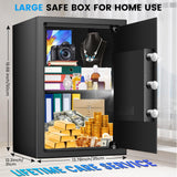 3.0 Cuft Safe Box, Home Safe Fireproof Waterproof, Security Digital Safe Box with Electronic Keypad, Spare Key, Smart Alert, Mute Mode, Anti-Theft Fireproof Safe for Document Money Valuable FOWORE