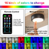 Onumii LED Puck Lights Battery Operated LED Under Cabinet Lighting Wireless Stick on Tap Lights with Remote Controll Color Changing Timer Function for Cabinets, Shelves, Closets - 6Pack White Onumii