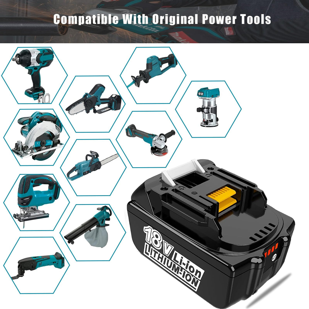 ZJEOSO Replacement for Makita 18V Battery BL1850B 5.0Ah Lithium Compatible with Makita Battery 18 Volt BL1860B BL1850B BL1840B BL1830B BL1815B Series Batteries ZJEOSO