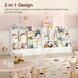 MAHANCRIS 39.4" Kids Bookshelf and Toy Storage, 7 Layer Kids Book Sling Shelf, Toddler Bookshelf, Kids Bookcase, Toy Organizer Cabinet, Large, for Playroom, Bedroom, Nursery, White BKWT7301 MAHANCRIS